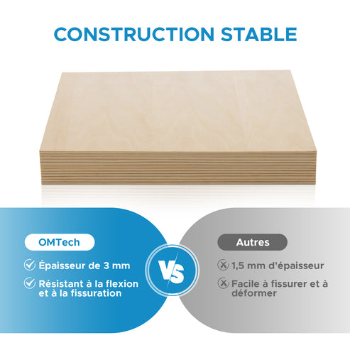 Contreplaqué de 3mm pour Gravure et Découpe Laser