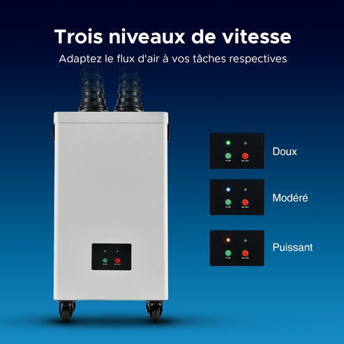 Extracteur de Fumée avec Filtre à 3 Couches et 2 Hottes d'Aspiration