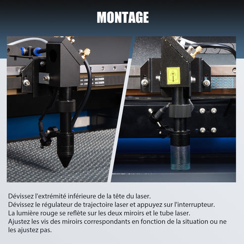 machine de gravure au laser CO2 alignement