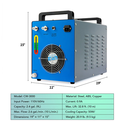 Water Chiller for CO2 Laser Cutter and Engraver Machine